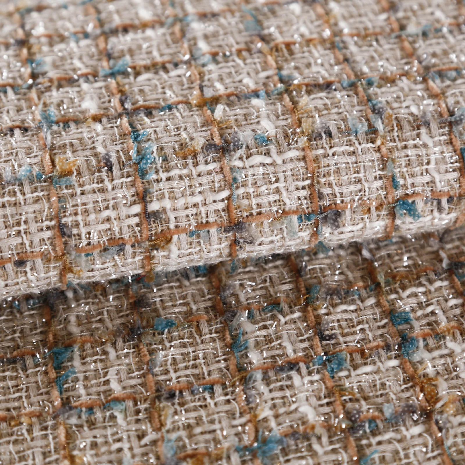 

50x145cm France Tweed Lattice Pattern Yarn Dyed Braided Tweed Fabric For Woman Autumn Jacket Dress Suits Coat DIY Sewing