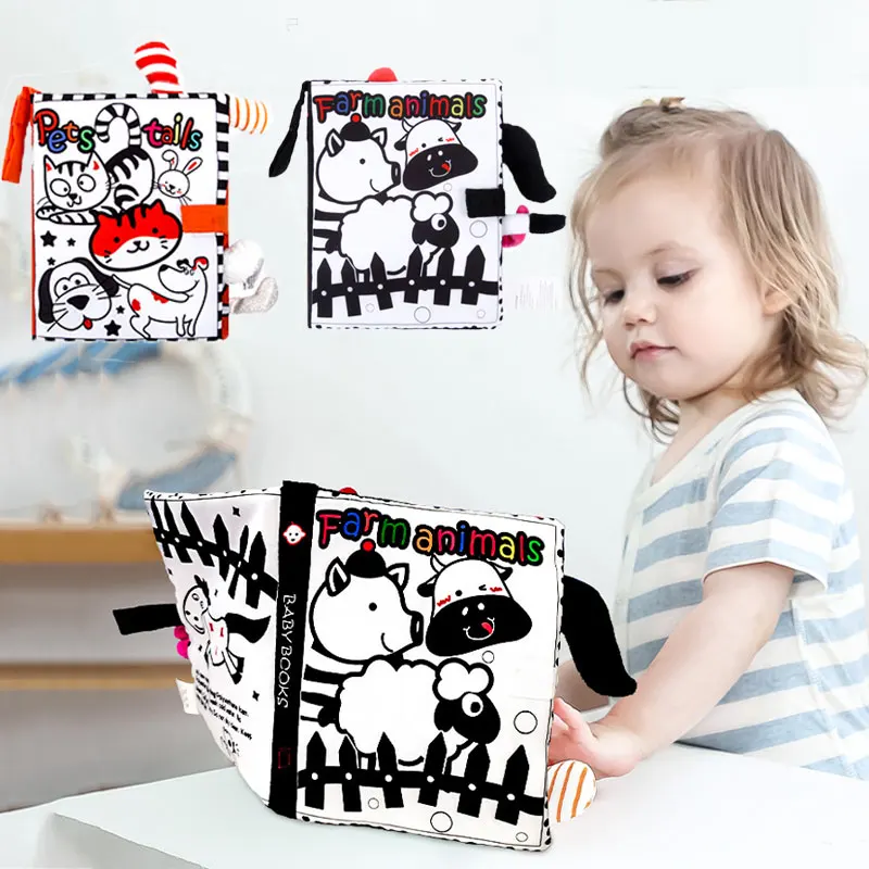Baby Toys Cartoon Animals Tail Baby Books 0 12 Months Black And White Book For Baby Soft Cloth Book Sensory Toys Baby Newborns
Baby Toys Cartoon Animals Tail Baby Books 0 12 Months Black And White Book For Baby Soft Cloth Book Sensory Toys Baby Newborns