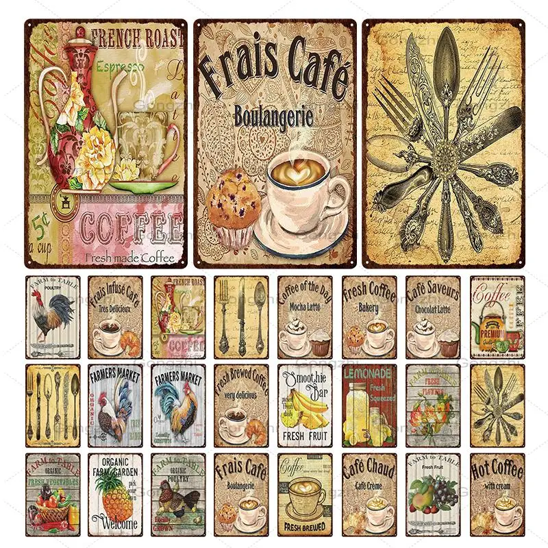 Coffee and Tea Vintage Metal Tin Sign Retro Metal Plaque Retro Art Poster Home Decor Cafe Bakery Kitchen Wall Art Iron Painting
Coffee and Tea Vintage Metal Tin Sign Retro Metal Plaque Retro Art Poster Home Decor Cafe Bakery Kitchen Wall Art Iron Painting
