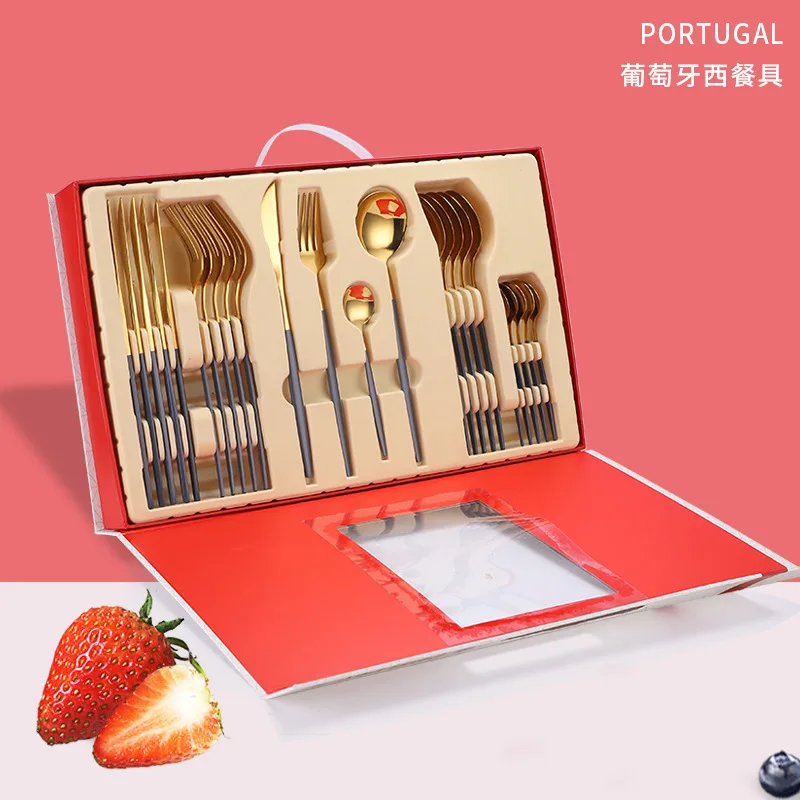 Source Stainless Steel Western Cutlery Portugal Cutlery Set Christmas Gift Box 24 Piece Western Cutlery
Source Stainless Steel Western Cutlery Portugal Cutlery Set Christmas Gift Box 24 Piece Western Cutlery
