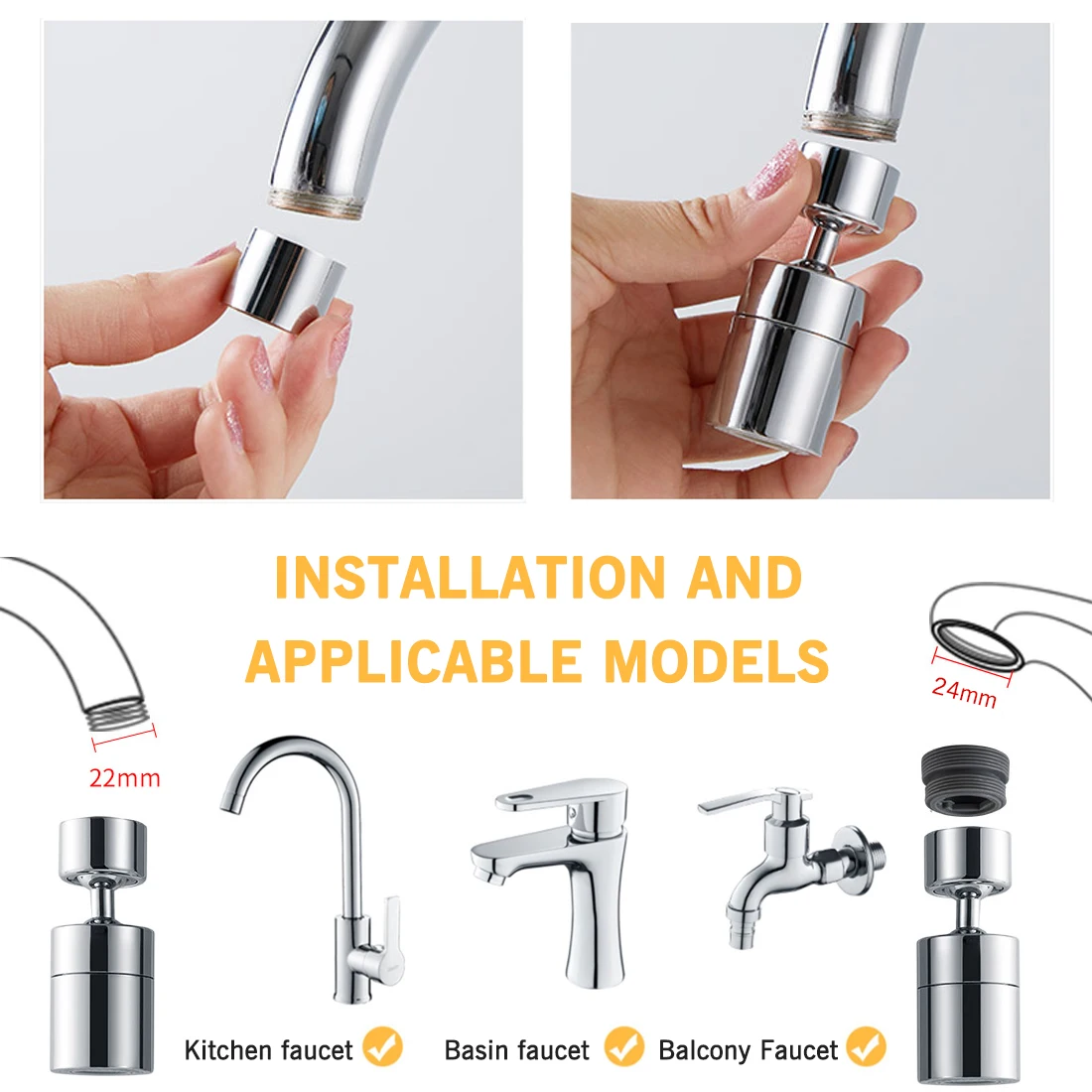 Brass Water Saving Tap Faucet Aerator Sprayer Attachment with 360-Degree Swivel Kitchen Supplies Faucet Nozzle Sprayer
Brass Water Saving Tap Faucet Aerator Sprayer Attachment with 360-Degree Swivel Kitchen Supplies Faucet Nozzle Sprayer