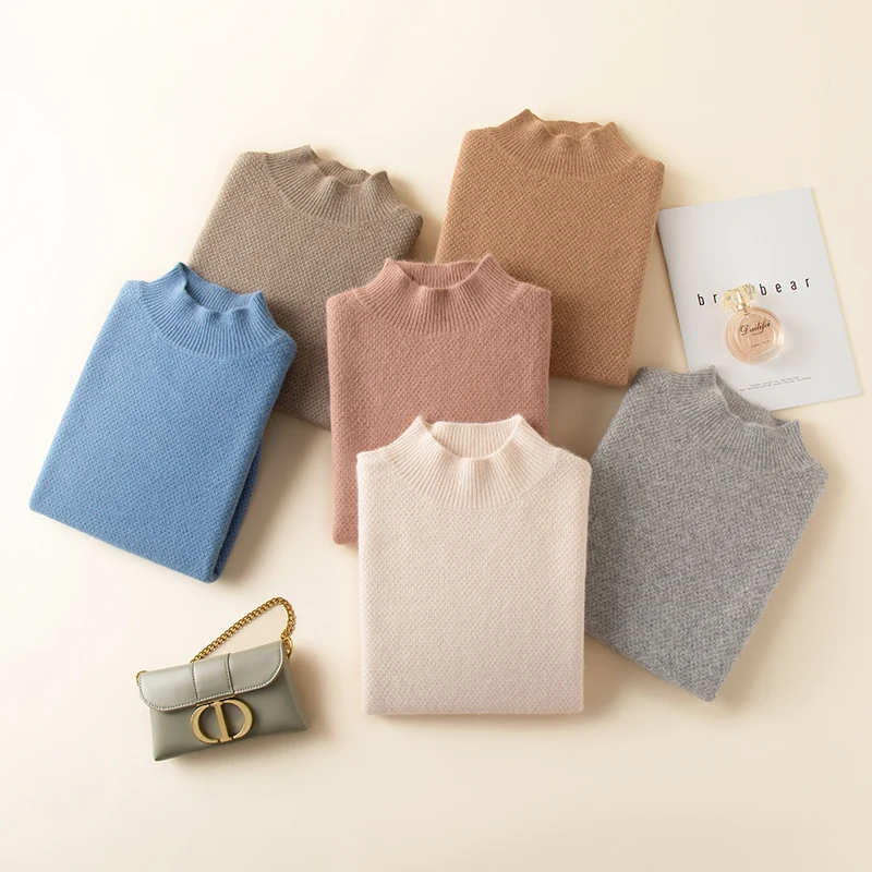 women's mink cashmere half turtleneck sweater winter warm thick pullover long sleeves short female casual jacket sweaters top
women's mink cashmere half turtleneck sweater winter warm thick pullover long sleeves short female casual jacket sweaters top