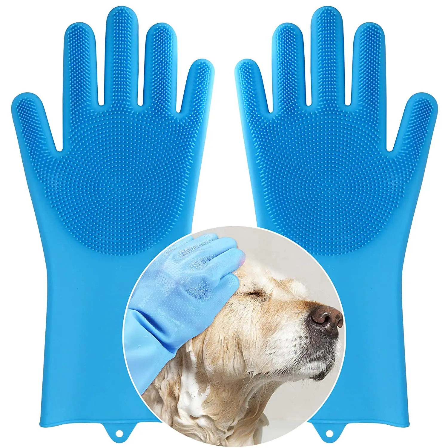 

Rubber pet shower brush environmentally friendly silicone magic massage pet grooming cleaning gloves dog cat pet supplies