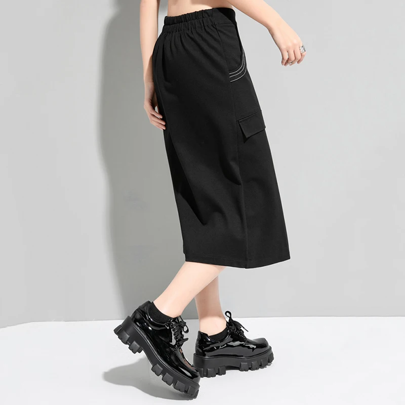 High Elastic Waist Pocket Single Breasted A-Line Half-body Skirt Women Fashion Tide New Spring Autumn 2021 C720
High Elastic Waist Pocket Single Breasted A-Line Half-body Skirt Women Fashion Tide New Spring Autumn 2021 C720