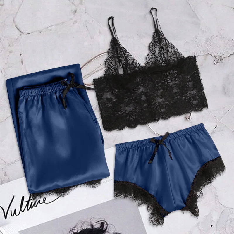WENYUJH Women Sleep Wear Sexy Lingerie Satin Lace V-Neck Camisole Shorts Set Sleepwear Pajamas Women Sexy Clothes
WENYUJH Women Sleep Wear Sexy Lingerie Satin Lace V-Neck Camisole Shorts Set Sleepwear Pajamas Women Sexy Clothes