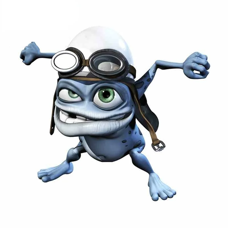 

13cm*12cm Car Stickers Motorcycle Decals Funny Crazy Frog Cartoon Decorative Accessories To Cover Scratches Waterproof PVC