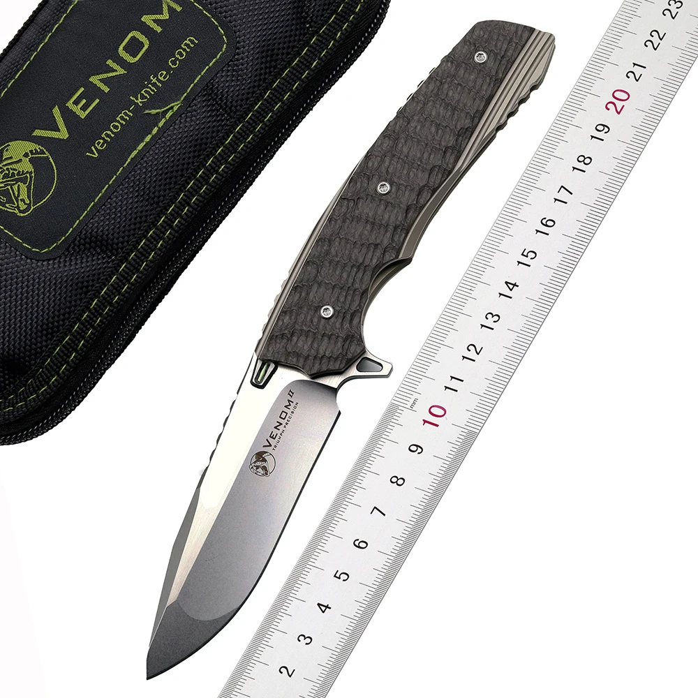 Kevin John Venom 2 Knife M390 Blade Titanium Alloy + Carbon Fiber Handle Outdoor Pocket Knife Camping Hunting EDC Tool 
Kevin John Venom 2 Knife M390 Blade Titanium Alloy + Carbon Fiber Handle Outdoor Pocket Knife Camping Hunting EDC Tool