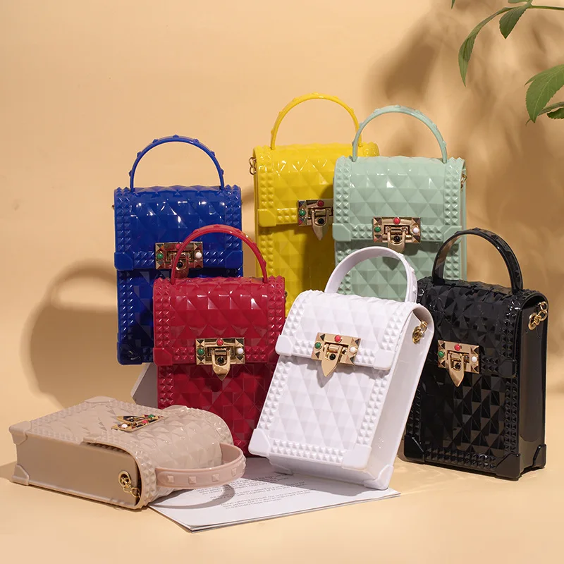 PVC Summer Jelly Bag Mini Crossbody Bags for Women Rainbow Color Women's Handbags and Purses Rhombus Messenger Phone Bags
PVC Summer Jelly Bag Mini Crossbody Bags for Women Rainbow Color Women's Handbags and Purses Rhombus Messenger Phone Bags