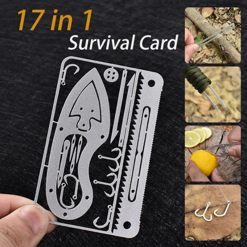 17 in 1 Stainless Steel Fishhook Tool Card EDC Fishing Accessories Outdoor Camping Supplies Survival Tool Card Multi-Tool
17 in 1 Stainless Steel Fishhook Tool Card EDC Fishing Accessories Outdoor Camping Supplies Survival Tool Card Multi-Tool