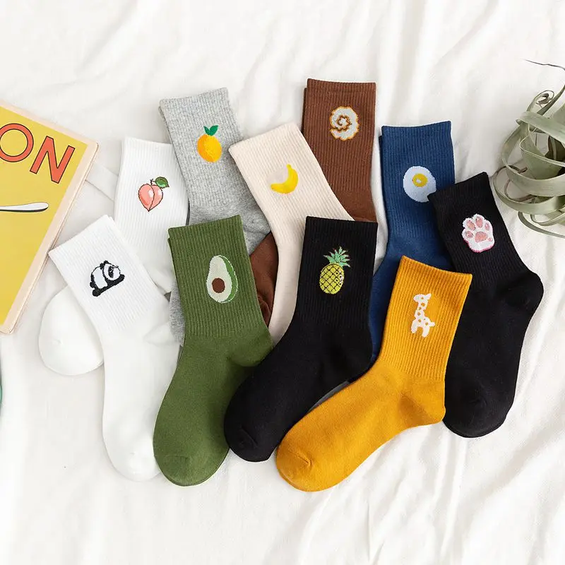 Elastic 1Pairs Long Crew Socks Breathable Multicolors Women's Socks Cartoon Fruit College Style Funny Pattern Cotton
Elastic 1Pairs Long Crew Socks Breathable Multicolors Women's Socks Cartoon Fruit College Style Funny Pattern Cotton