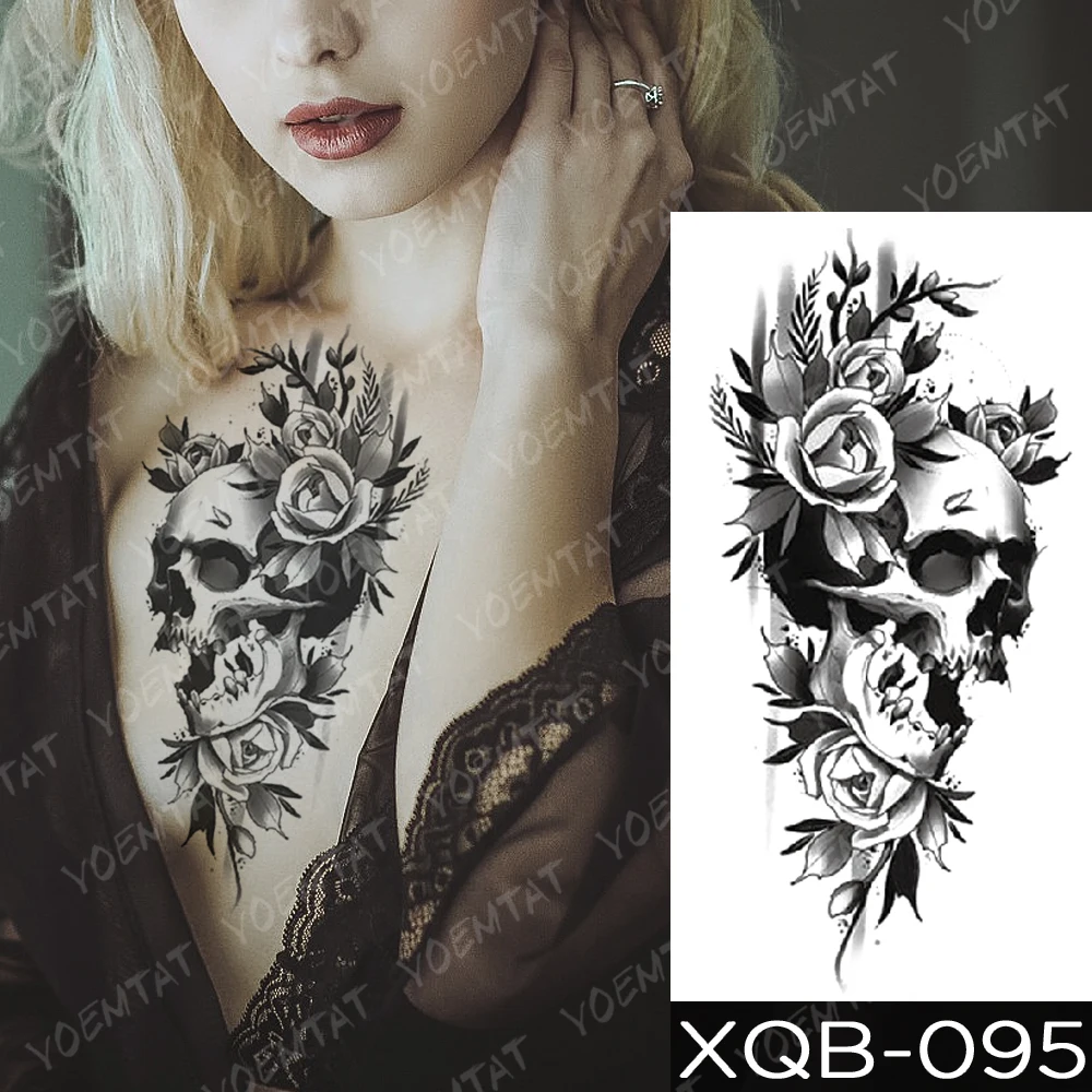 Waterproof Temporary Tattoo Sticker Goat sword Skull Flash Tattoos Lucifer Owl Wolf Demon Body Art Arm Fake Tatoo Women Men | Красота и