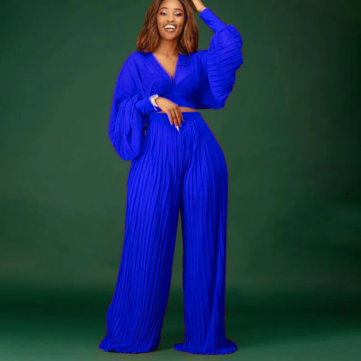 Summer Women 2 Pieces Plus Size Crop Top & Pleated Wide Leg Pants Sets 2021 Femme Brazilian Blouse Suit Sets Lady Outfits
Summer Women 2 Pieces Plus Size Crop Top & Pleated Wide Leg Pants Sets 2021 Femme Brazilian Blouse Suit Sets Lady Outfits