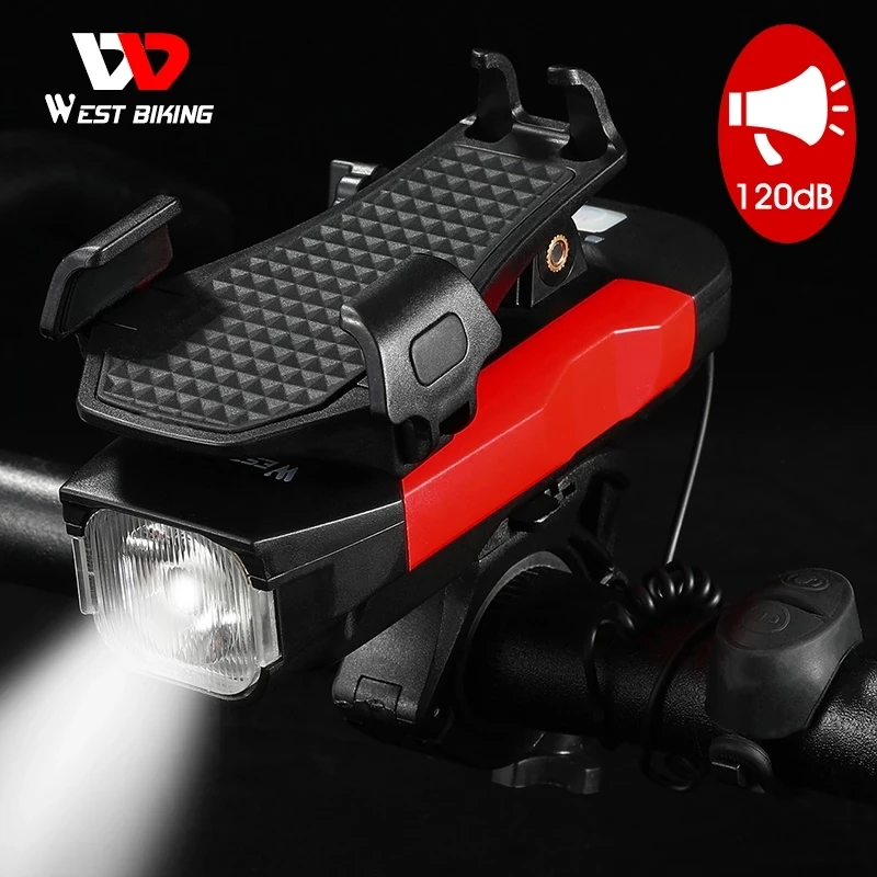 WEST BIKING Mult Bike Light USB Recharge Bicycle Handlebar Light 130dB Bicycle Horn Bell Bike Headlight Phone Holder Bike Lights
WEST BIKING Mult Bike Light USB Recharge Bicycle Handlebar Light 130dB Bicycle Horn Bell Bike Headlight Phone Holder Bike Lights