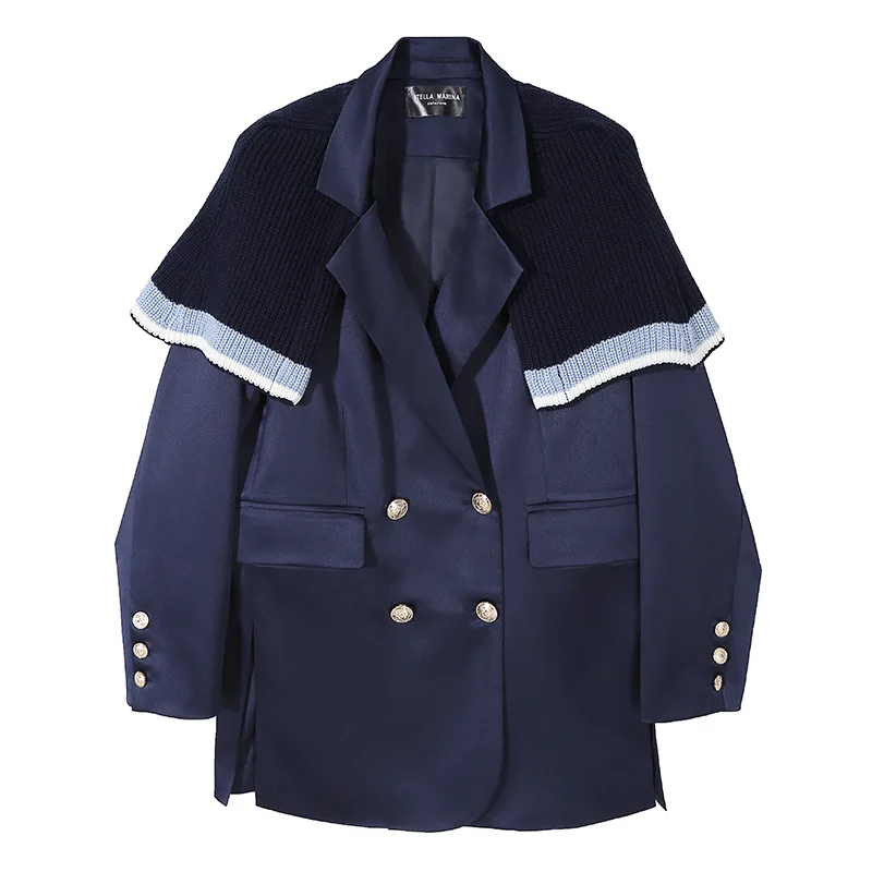 vintage dark Blue Color women blazer loose double Button Business Casual long sleeve jackets and coats D753
vintage dark Blue Color women blazer loose double Button Business Casual long sleeve jackets and coats D753