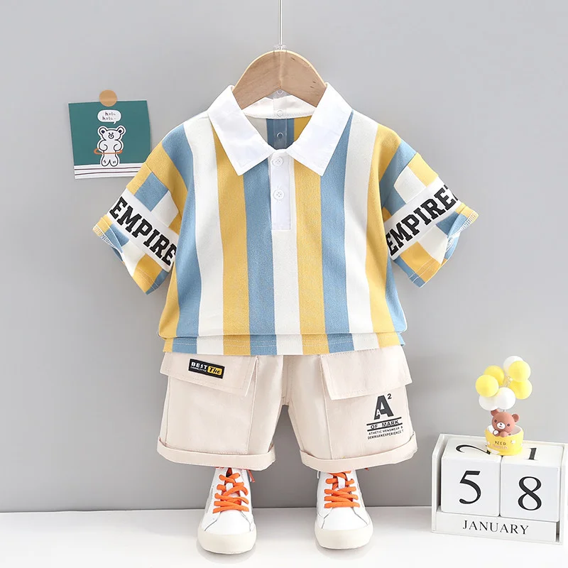 2021 New Baby Boys Girls Summer Clothes Cotton Big Strips Sports Suit Infant t Shirt Shorts Children Clothing Tracksuits Sets
2021 New Baby Boys Girls Summer Clothes Cotton Big Strips Sports Suit Infant t Shirt Shorts Children Clothing Tracksuits Sets