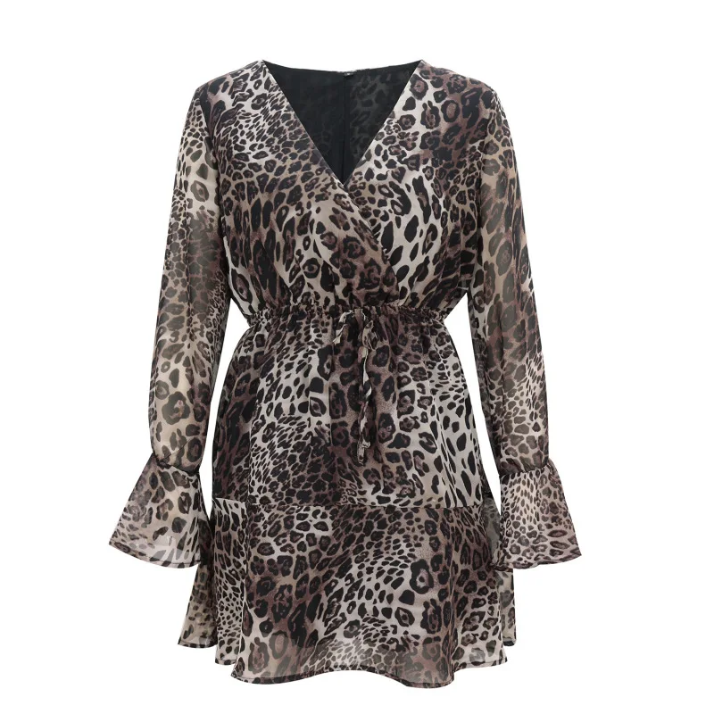 Women Autumn Winter Dress Female Fashion V-neck Waist Long-sleeved Leopard Print Dresses Sexy Retro Lady Mini Skirt Party Clothe
Women Autumn Winter Dress Female Fashion V-neck Waist Long-sleeved Leopard Print Dresses Sexy Retro Lady Mini Skirt Party Clothe
