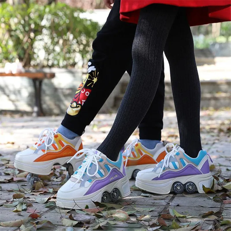 Hot Shoes Men Women Casual Skates Deform Wheel Skates for Adult Couple Shoes Childred Runaway Skates Four-wheeled Walk Sneakers
Hot Shoes Men Women Casual Skates Deform Wheel Skates for Adult Couple Shoes Childred Runaway Skates Four-wheeled Walk Sneakers