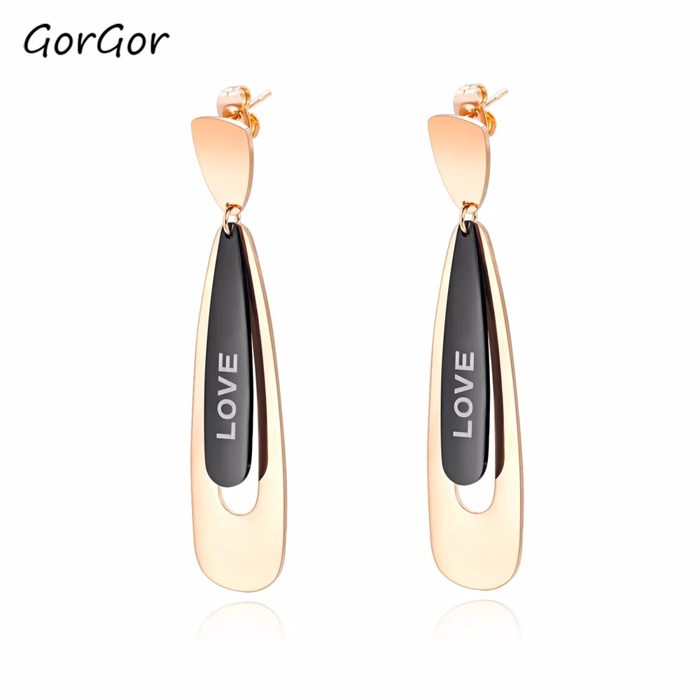 GorGor New Fashion Exquise Durable Style Rose-plated Gold Two-color Drop-shaped Love Titanium Steel Women Earrings 562
GorGor New Fashion Exquise Durable Style Rose-plated Gold Two-color Drop-shaped Love Titanium Steel Women Earrings 562