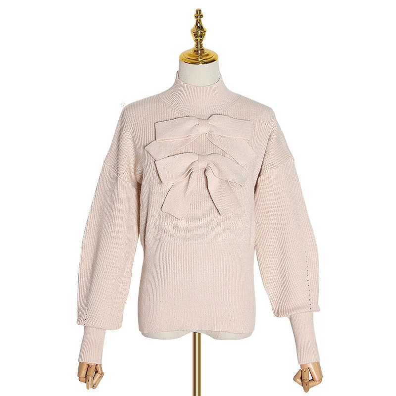 New fashion sweet temperament stand collar Joker waist three-dimensional bow slim slim knit sweater
New fashion sweet temperament stand collar Joker waist three-dimensional bow slim slim knit sweater