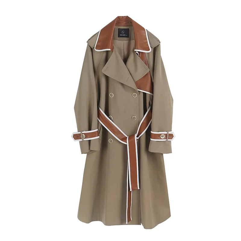 High quality 2021 new vintage windcoat woman long slim Korean trench coat stylish patchwork vintage women autumn clothes E008
High quality 2021 new vintage windcoat woman long slim Korean trench coat stylish patchwork vintage women autumn clothes E008
