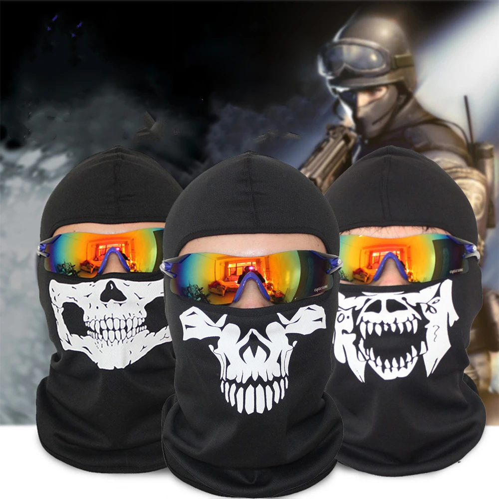 

Outdoor Cs Headgear Skull Call of Duty Tactical Mask Anti-terrorism Anti-UV Mask Adventure Time Bonnets Outdoor Sport Unisex Hat