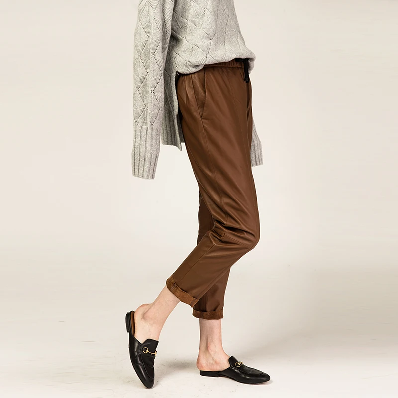 JCHB 2021 Spring Real Sheepskin Leather Pants Female High Waist Trousers Women Harem Pants Korean Fashion Pantalones De Mujer P
JCHB 2021 Spring Real Sheepskin Leather Pants Female High Waist Trousers Women Harem Pants Korean Fashion Pantalones De Mujer P