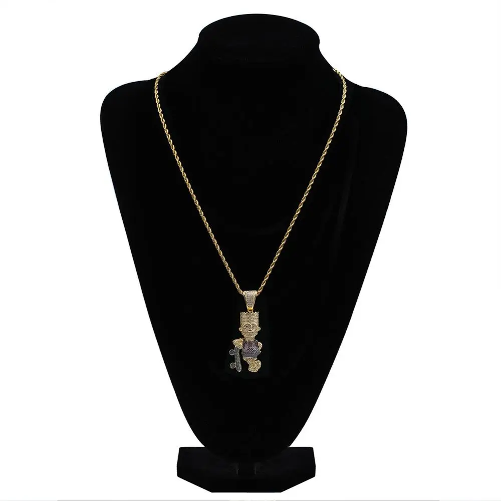 Hip Hop Simpson With Skateboard Pendant Necklace Micro Pave AAA Cubic Zirconia Necklaces Bicolor Men's Jewelry Gift Party Bling
Hip Hop Simpson With Skateboard Pendant Necklace Micro Pave AAA Cubic Zirconia Necklaces Bicolor Men's Jewelry Gift Party Bling