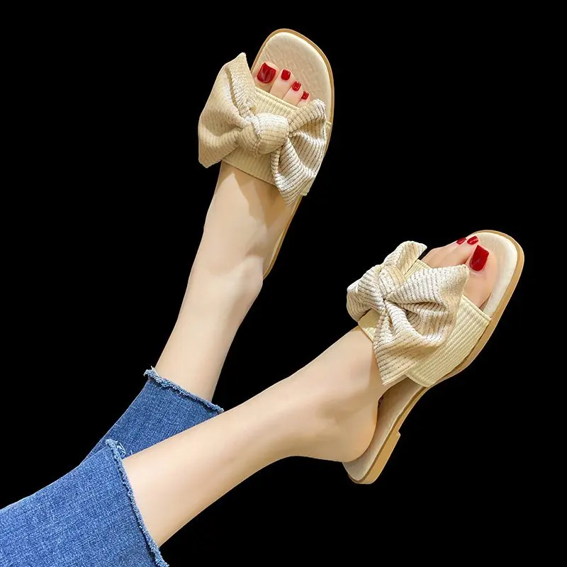 Summer New Women's Slippers Fashion Simple Sweet Open-toed Wild Casual Bowknot Decoration Small Fresh Women's Slippers
Summer New Women's Slippers Fashion Simple Sweet Open-toed Wild Casual Bowknot Decoration Small Fresh Women's Slippers