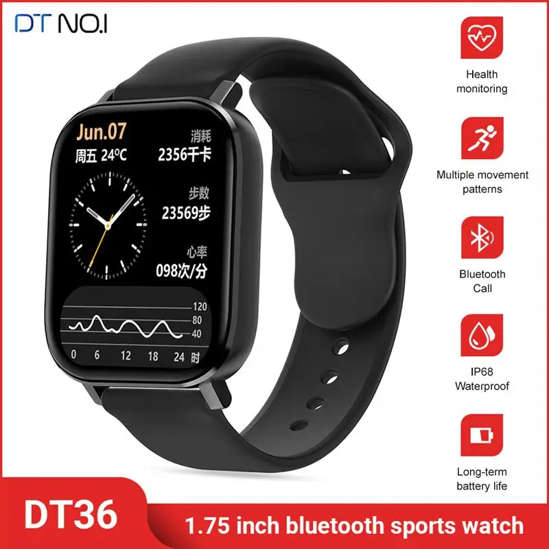 DT NO.1 Smart Watch IP67 Waterproof 1.75 Inch Screen HD Bluetooth Women Men Sport Watch Heart Rate Forecast Fitness Smartwatch
DT NO.1 Smart Watch IP67 Waterproof 1.75 Inch Screen HD Bluetooth Women Men Sport Watch Heart Rate Forecast Fitness Smartwatch