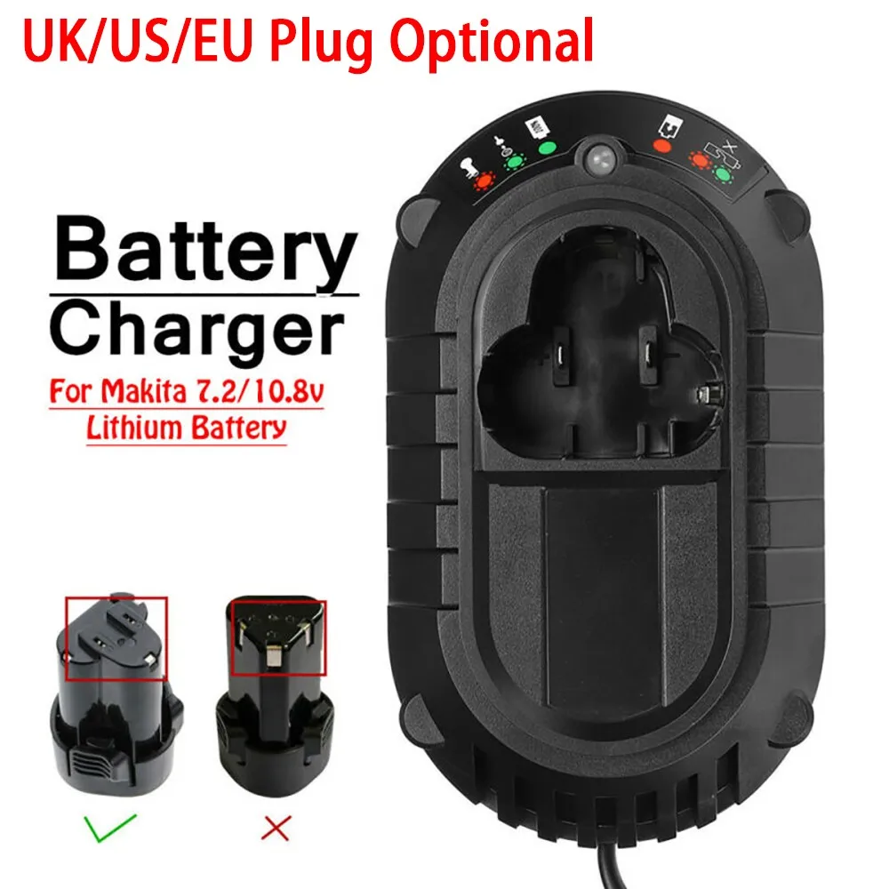 Battery Quick Charger For Makitasssss BL1013 BL7010 Fast Battery Charger DC10WA 7.2/10.8V Lithium Battery UK/US/EU Plug Optional
Battery Quick Charger For Makitasssss BL1013 BL7010 Fast Battery Charger DC10WA 7.2/10.8V Lithium Battery UK/US/EU Plug Optional