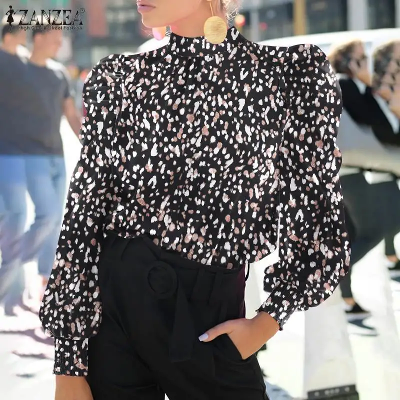 Holiday Casual Fashion Elegant Tops ZANZEA Autumn Full Sleeve O-Neck Blouse Leopard Printed Tie At Neckline Smocking Chemise 
Holiday Casual Fashion Elegant Tops ZANZEA Autumn Full Sleeve O-Neck Blouse Leopard Printed Tie At Neckline Smocking Chemise
