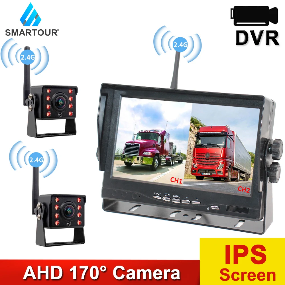 SMARTOUR AHD Wireless Truck DVR Monitor 7" Night Vision Reverse Backup Recorder Wifi LED light infrared Camera For Bus Car IPS
SMARTOUR AHD Wireless Truck DVR Monitor 7" Night Vision Reverse Backup Recorder Wifi LED light infrared Camera For Bus Car IPS