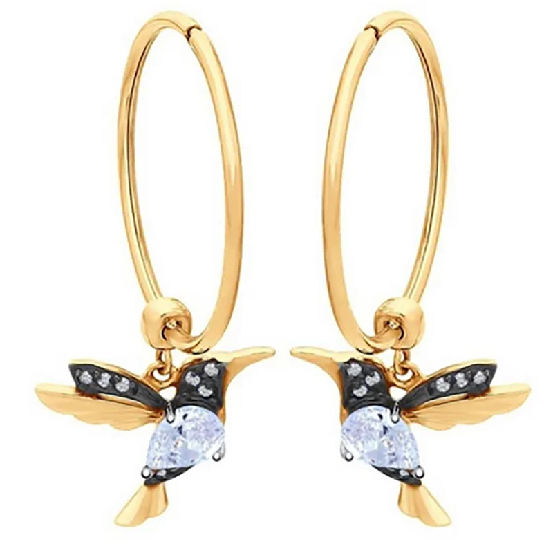 New popular jewelry pear shaped zircon bird earrings versatile fashion temperament earrings
New popular jewelry pear shaped zircon bird earrings versatile fashion temperament earrings
