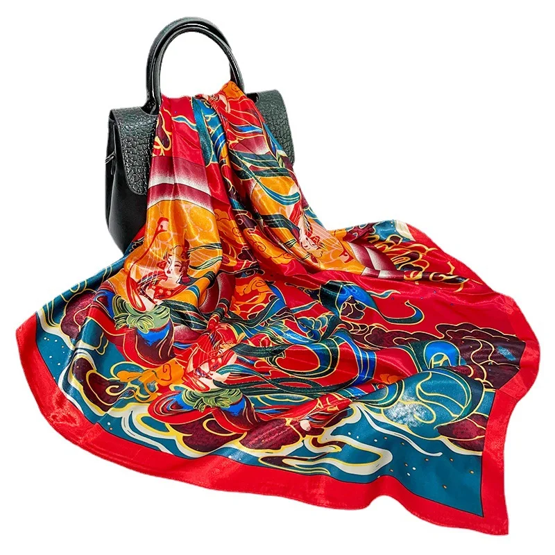AMYO Square Scarf Silk Satin Bandana Women Chinese Element Print Summer Bag Wrap Indian Muslim Islamic Kerchief
AMYO Square Scarf Silk Satin Bandana Women Chinese Element Print Summer Bag Wrap Indian Muslim Islamic Kerchief