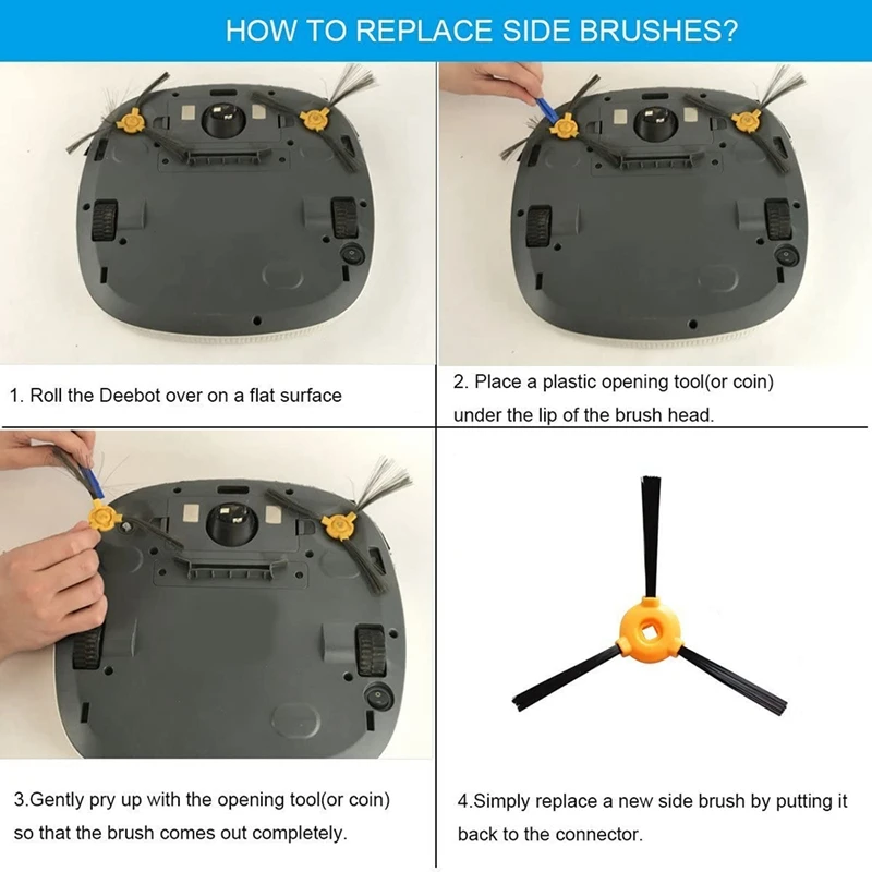 10 Pack Replacement Side Brushes - Compatible for Eufy Side Brushes - Fits Eufy, RoboVac 11C, RoboVac 11