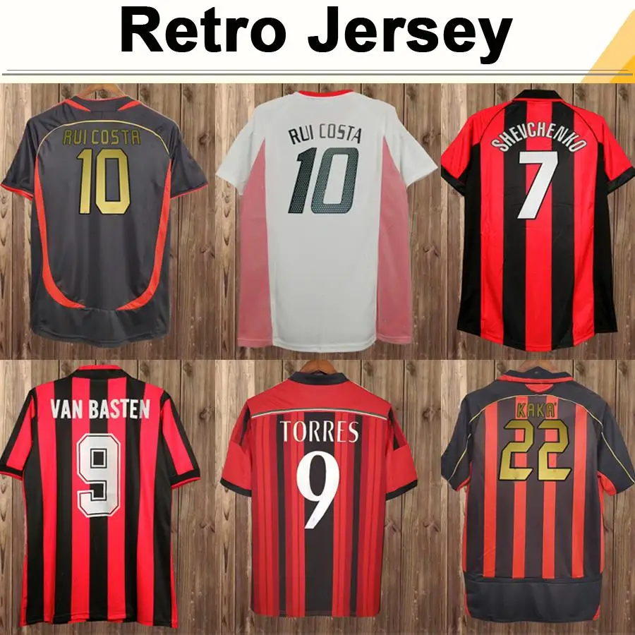 

91 92 VAN BASTEN SAVICEVIC Mens RETRO Soccer Jerseys GATTUSO INZAGHI MALDINI KAKA' REDONDO RUI COSTA Football Shirt Uniforms