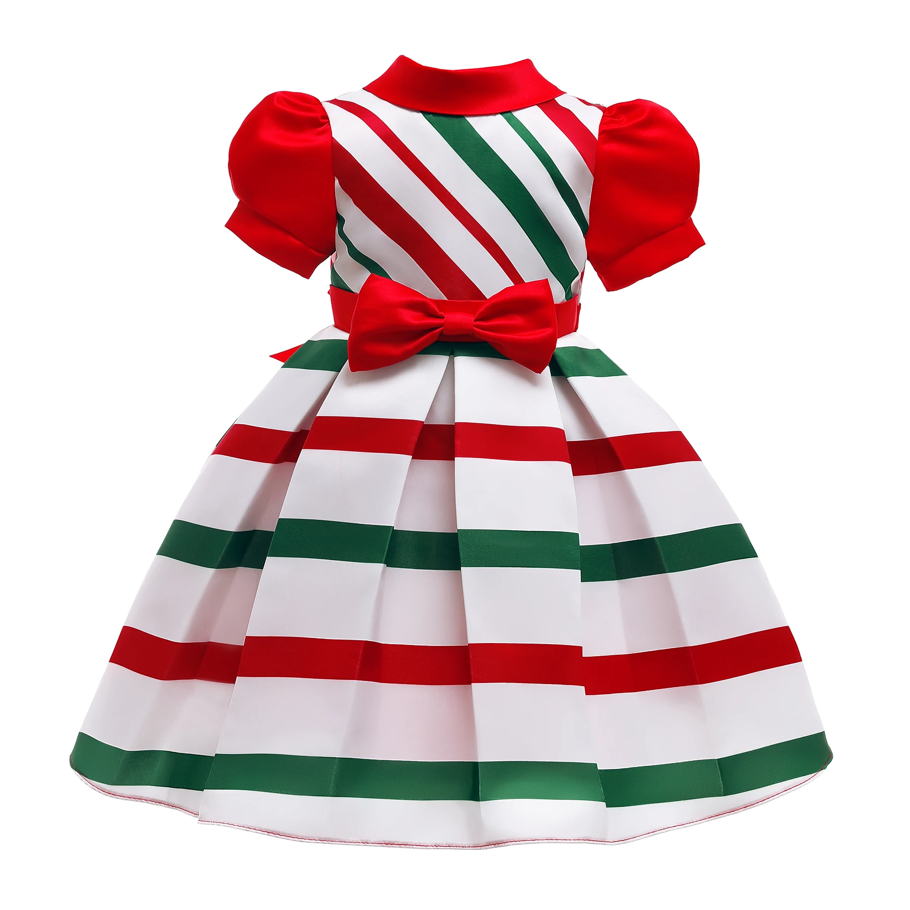 77&Y Girls' Dress Children's Puff Sleeve Bowknot Princess Dress Children's Striped Christmas Costume Dress Wholesale 
77&Y Girls' Dress Children's Puff Sleeve Bowknot Princess Dress Children's Striped Christmas Costume Dress Wholesale