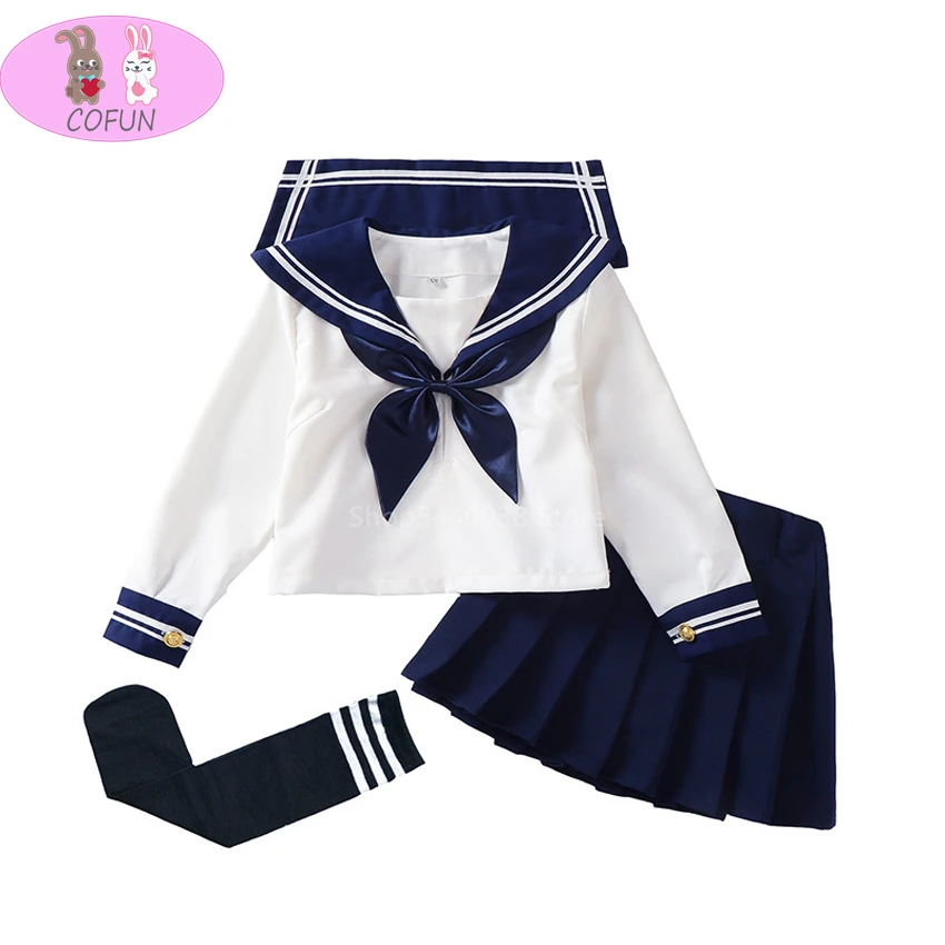 COFUN Hot Kid JK Sailor Dress Girl Japanese Orthodox School Uniform Pleated Skirt Navy Long Short Sleeve Kawaii Suit Anime COS
COFUN Hot Kid JK Sailor Dress Girl Japanese Orthodox School Uniform Pleated Skirt Navy Long Short Sleeve Kawaii Suit Anime COS