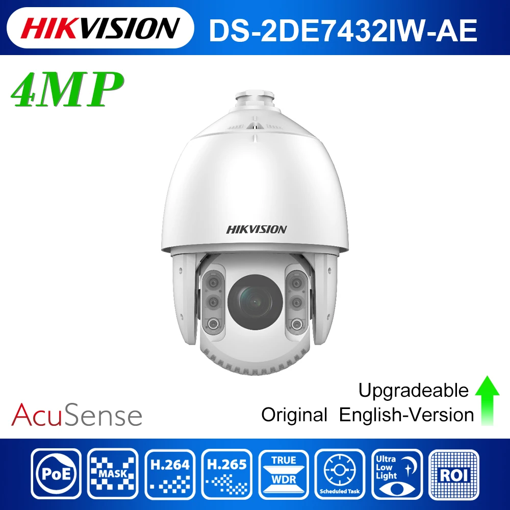 Original hik English AcuSense PTZ DS-2DE7432IW-AE(S5) 7-inch 4 MP 32X Powered by DarkFighter IR Network Speed Dome 
Original hik English AcuSense PTZ DS-2DE7432IW-AE(S5) 7-inch 4 MP 32X Powered by DarkFighter IR Network Speed Dome