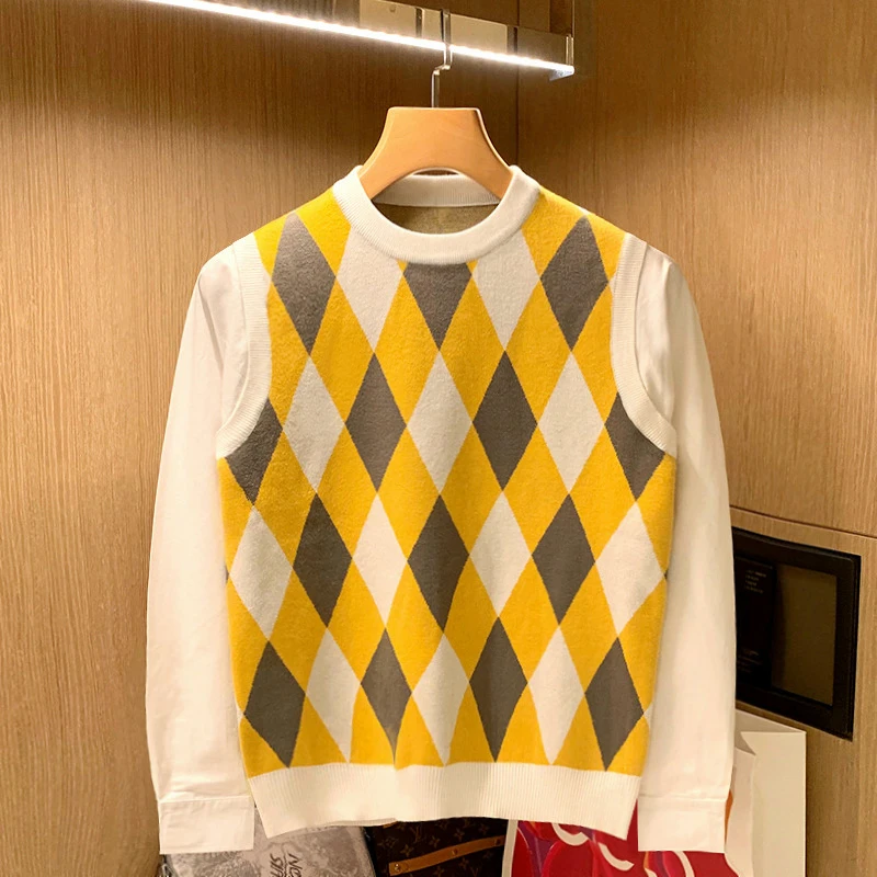 Мужской осенне-зимний литературный ретро свитер с круглым вырезом, топы, мужские Прошитые топы из двух частей, мужские вязаные топы с длинны...
Мужской осенне-зимний литературный ретро свитер с круглым вырезом, топы, мужские Прошитые топы из двух частей, мужские вязаные топы с длинны...