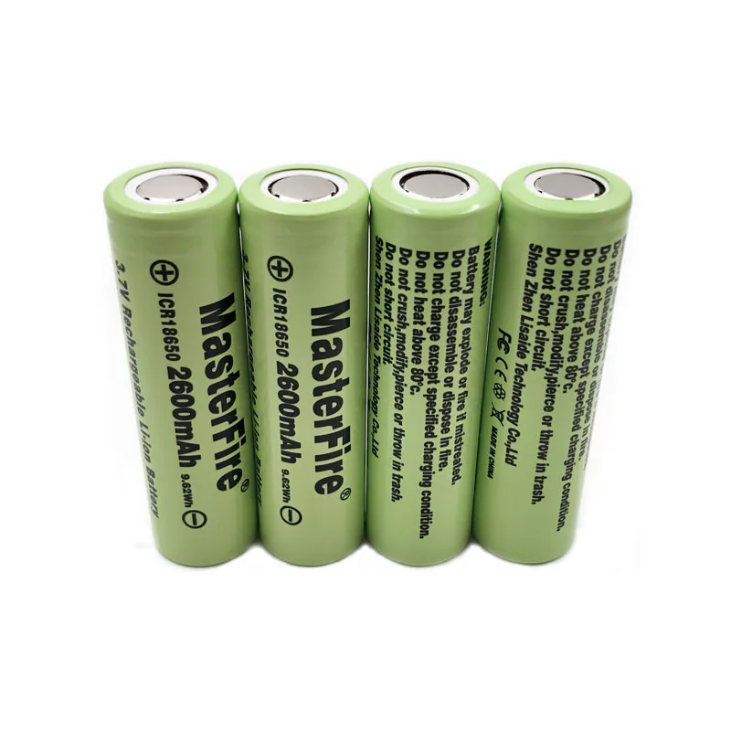MasterFire 6pcs/lot Genuine Battery For 18650 2600mAh 3.7V 9.62Wh ICR18650-26F Rechargeable Lithium Headlamp Batteries Cell
MasterFire 6pcs/lot Genuine Battery For 18650 2600mAh 3.7V 9.62Wh ICR18650-26F Rechargeable Lithium Headlamp Batteries Cell