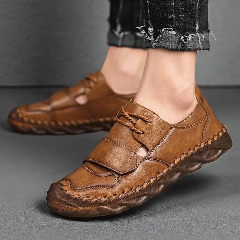 Men Casual Shoes Handmade Sewing PU Leather Rubber Toe Platform Mens Loafers Hook Loop Lace Up British Style Mans Outdoor Shoes
Men Casual Shoes Handmade Sewing PU Leather Rubber Toe Platform Mens Loafers Hook Loop Lace Up British Style Mans Outdoor Shoes
