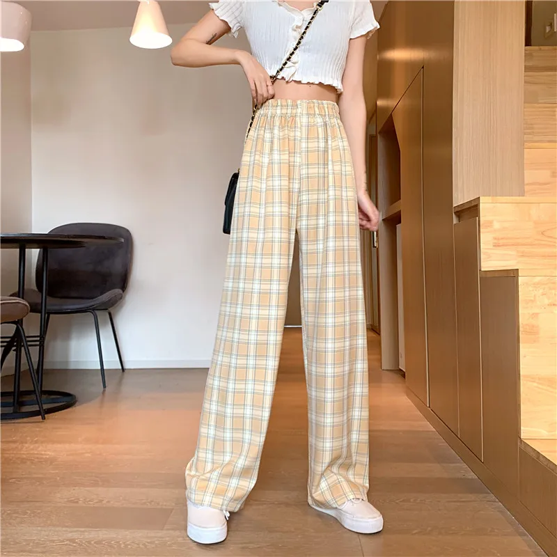 YTX357 2021 new straight loose casual plaid trousers mopping drape high-waist wide-leg pants
YTX357 2021 new straight loose casual plaid trousers mopping drape high-waist wide-leg pants