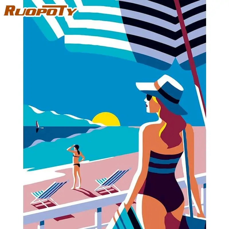 RUOPOTY DIY Painting By Numbers Beach Girl For Adults Handpainted Kits Acrylic Paints Artwork Unique Gift Wall Decor
RUOPOTY DIY Painting By Numbers Beach Girl For Adults Handpainted Kits Acrylic Paints Artwork Unique Gift Wall Decor