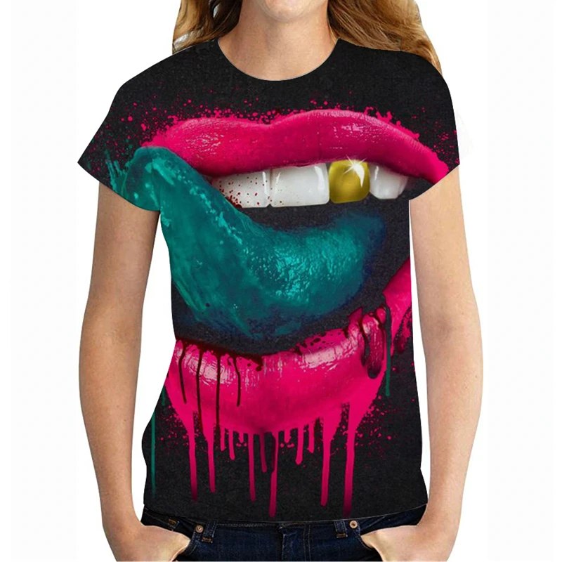 2021 Fashion New Funny T-shirt Men/Women 3D Lips Print Tshirts Short Sleeve Summer Tops Graphic Tees Female T-Shirt Size 100-6XL
2021 Fashion New Funny T-shirt Men/Women 3D Lips Print Tshirts Short Sleeve Summer Tops Graphic Tees Female T-Shirt Size 100-6XL