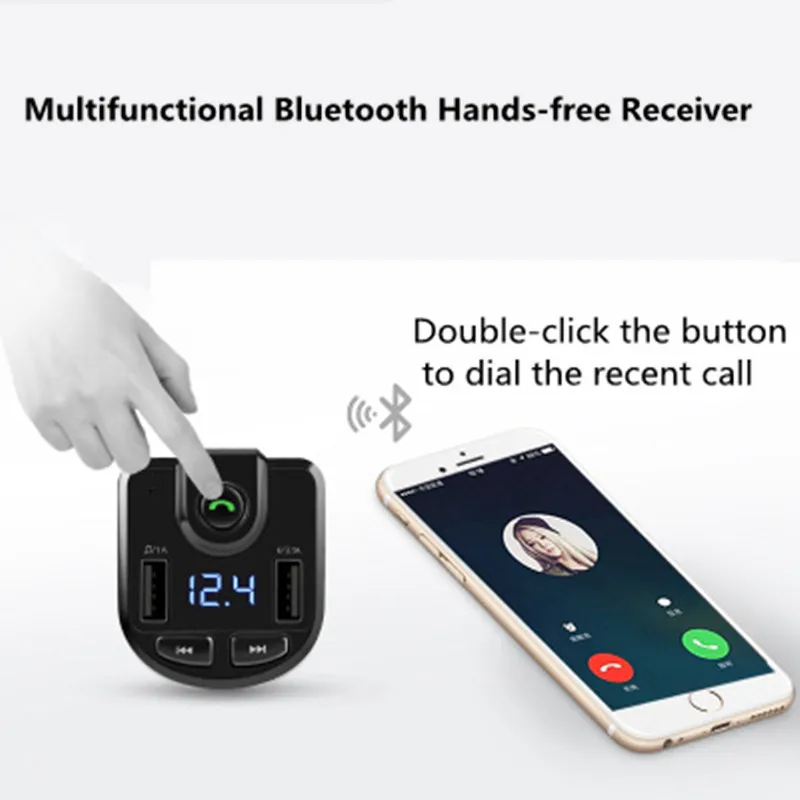 3.1A громкой связи Bluetooth автомобильный комплект двойной USB телефон быстрое