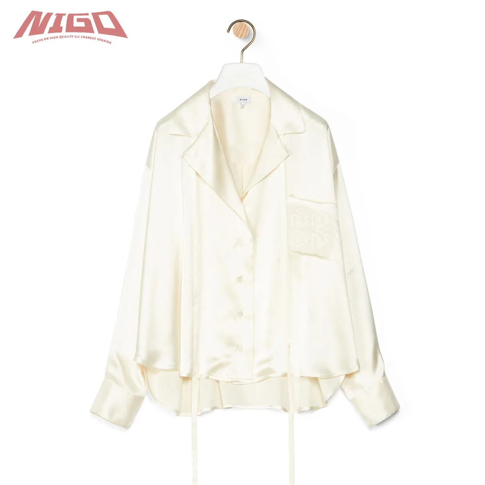 Женская осенне-зимняя атласная футболка NIGO Ms 21ss с 100% шелковой вышивкой в виде анаграммы # nigo59132 
Женская осенне-зимняя атласная футболка NIGO Ms 21ss с 100% шелковой вышивкой в виде анаграммы # nigo59132