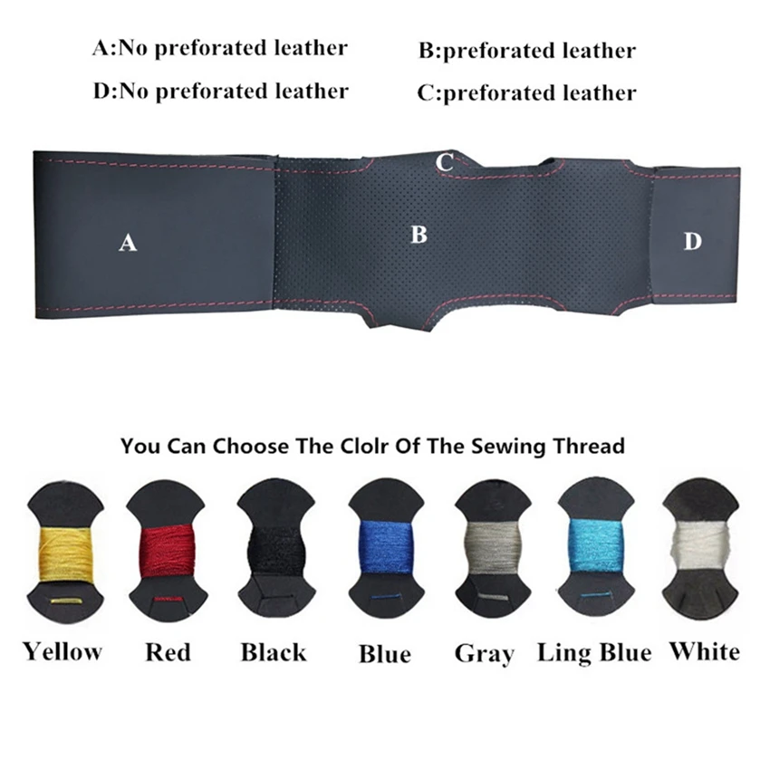 Black Artificial Leather DIY Hand-stitched Car Steering Wheel Cover for BMW 220i 218i 225xe
Black Artificial Leather DIY Hand-stitched Car Steering Wheel Cover for BMW 220i 218i 225xe