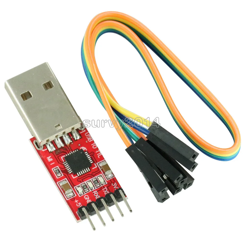 

1Set CP2102 Serial Converter USB 2.0 to TTL UART STC Download 5PIN Module With Dupont Line 45x14x8mm