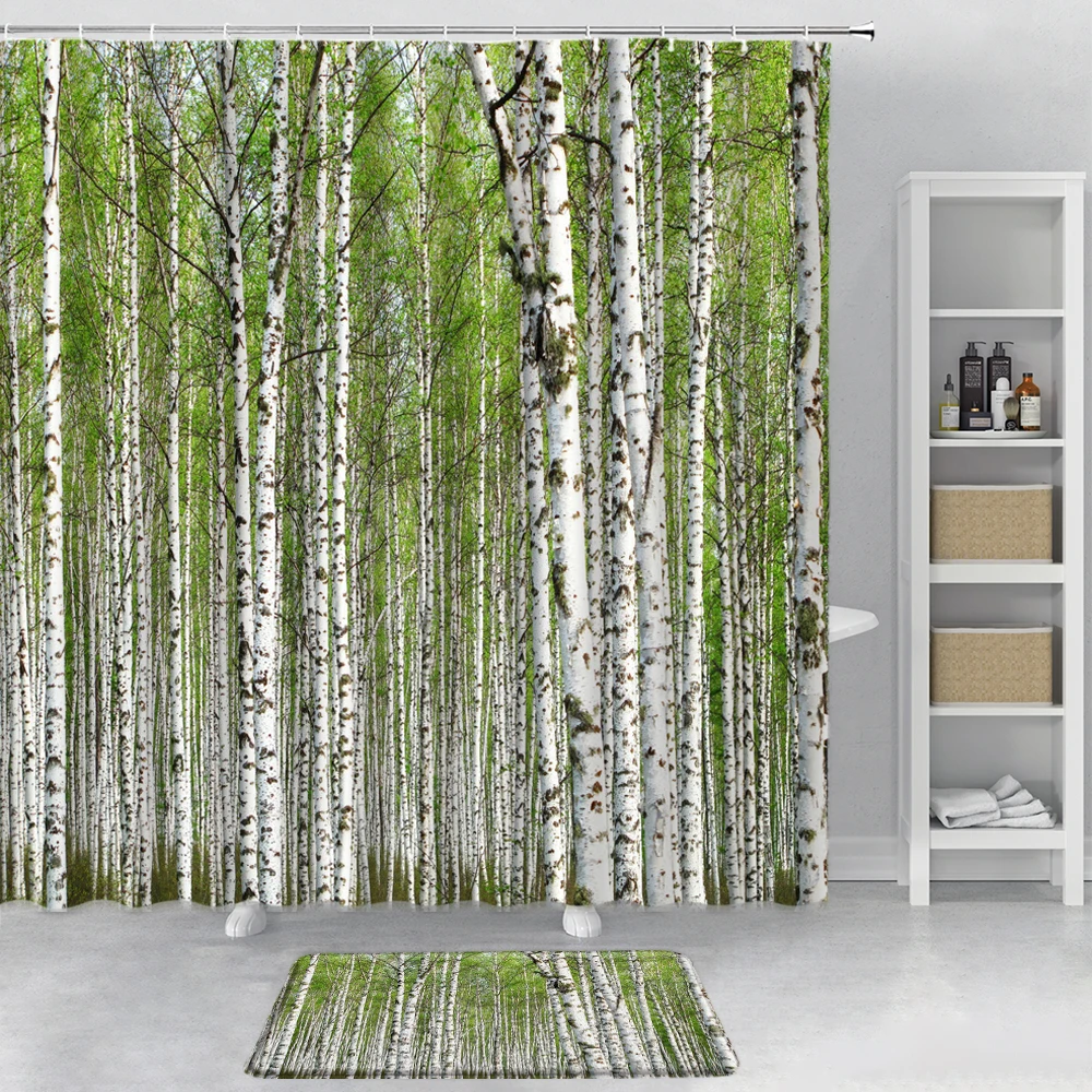 2Pcs Beautiful Birch Forest Landscape Shower Curtain Autumn Branches Fallen Leaves Natural Scenery Bath Curtains Bathroom Mats
2Pcs Beautiful Birch Forest Landscape Shower Curtain Autumn Branches Fallen Leaves Natural Scenery Bath Curtains Bathroom Mats